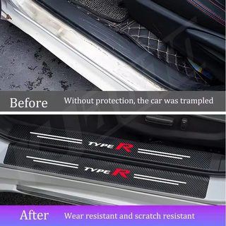 Honda Type R Cửa Ô Tô Tấm Bảo Vệ Chống Trầy Xước Cửa Ngưỡng Thảm Scuff Tấm Tự Động Bàn Đạp Cửa Bảo Vệ Miếng Dán Cho Thành Phố Civic HRV BRV CRV WRV Brio Fit Vezel Jazz Accord RS