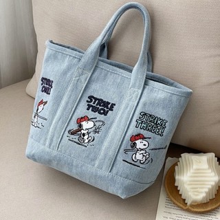 Túi vải Canvas dễ thương thêu Snoopy phong cách Nhật Bản