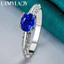 URMYLADY Bạc 925 Xanh Zircon Kích Thước 7-10 Nhẫn Nữ Tiệc Cưới Thời Trang Quyến Rũ Trang Sức