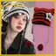 GUSTAVA Star Devil Hat, Sọc Y2K Mũ Beanie Y2K Dễ Thương, Tai Mũi Nhọn Chui Đầu Đan Mũ Len Thu Đông