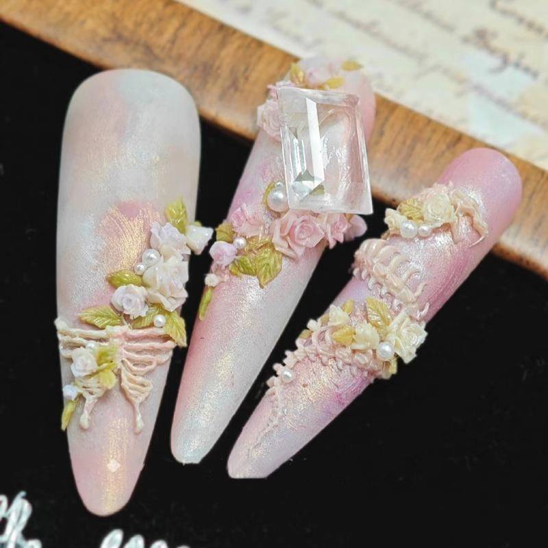 TVKR 1 Cái 3D Xương Rắn Khuôn Móng Tay Nghệ Thuật Trang Trí Phụ Kiện DIY Thiết Kế Silicon Trang Trí Móng Tay Nghệ Thuật Mẫu Móng Tay Khuôn OIK