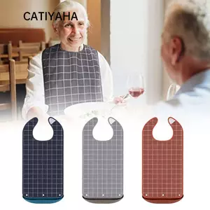 Yếm dành cho người lớn CATIYAHA, Yếm ăn dành cho người cao tuổi chống bụi bẩn S / M / L, Tạp dề có thể giặt được chống nước có thể điều chỉnh