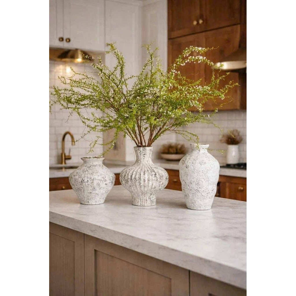 Bình hoa gốm sứ, bình gốm cắm hoa lọ hoa Bát Tràng dáng lồng đèn, đồ decor trang trí quán caphe stdio
