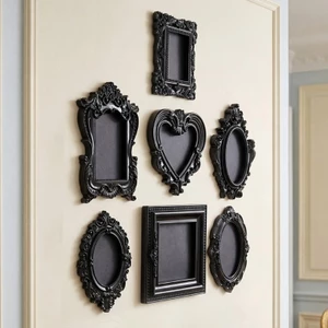Sẽ Mini Hình Ảnh Retro Khung Có Chân Đế Nhỏ Cổ Ảnh Baroques Trang Trí Công Sở Khung Nhựa Treo Màn Hình Trang Trí Đám Cưới