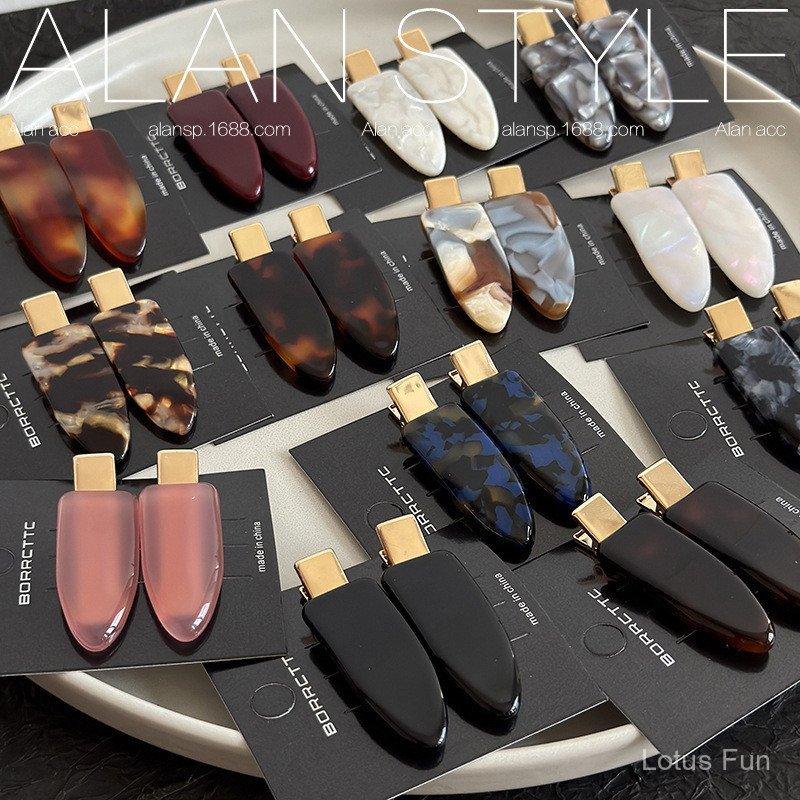 Alan Phong Cách Mới Acetate Chất Liệu Tóc Làm Dày Bộ Thời Trang Đơn Giản Nổ Tidy-up Kẹp Phụ Kiện Tóc