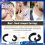 Trang sức Nam Sừng Móng Vuốt Bông tai, Cheater Nút tai giả Đồng hồ đo Đường hầm ảo ảnh, Đen (có túi quà tặng)