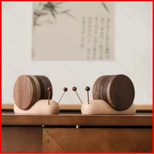 ST2 Hình Ốc Gỗ Coaster Sáng Tạo Để Bàn Trang Trí Cho Gia Đình Trà Cà Phê Cốc Bảo Vệ Dụng Cụ TS2