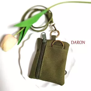 Ví Mini vải DARON Oxford, Ví đựng tiền xu treo cổ vuông thông thường, Nylon tiện lợi có dây kéo Hộp đựng thẻ nhỏ ngoài trời