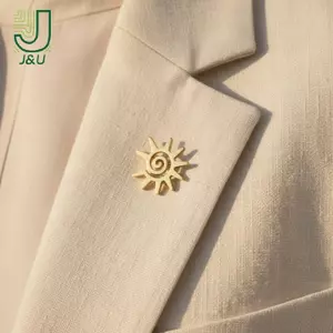 Huy hiệu Trâm cài mặt trời dành cho nữ bằng thép không gỉ Lapel Pin Bộ đồ trang trí Thiết kế phụ kiện Bapa hợp thời trang