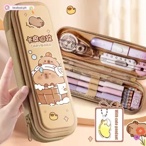 Bút chì BEABOUT, Capibara chống vỡ / Hộp văn phòng phẩm phi hành gia không gian, Hộp lưu trữ đồ dùng học tập chống thấm nước dung tích lớn dành cho học sinh