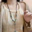 Mới Trung Quốc Bướm Tua Rua Vòng Cổ Nữ Cổ Cao Cấp Gốm Đính Hạt Vòng Cổ Niche Retro Bện Xương Đòn Dây Chuyền