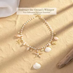 Bộ trang sức vỏ ngọc trai và vỏ ốc xà cừ Springevenstar có dấu sao biển hoàn hảo cho chuyến đi chơi bên bờ biển Springevenstar