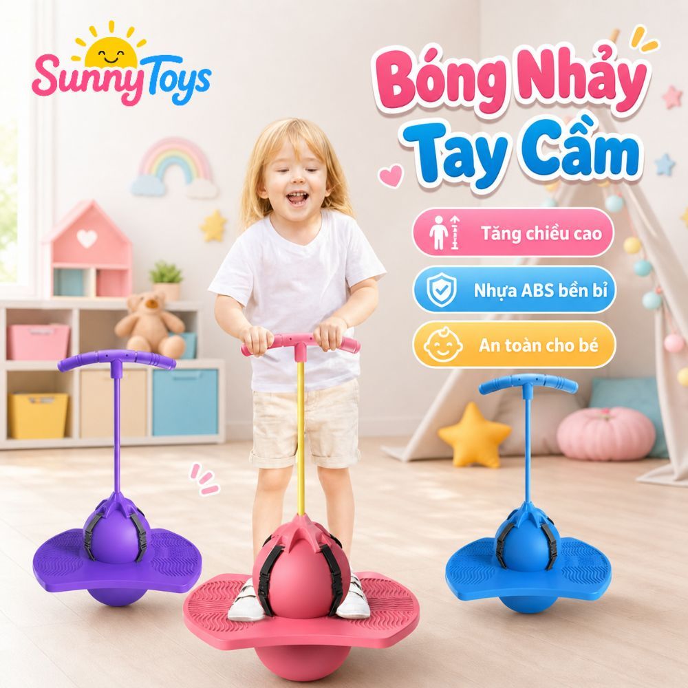 Bóng Nhảy Tăng Chiều Cao SunnyToys Cho Bé - Đồ Chơi Vận Động, Bé Nhảy Cao Vui Nhộn