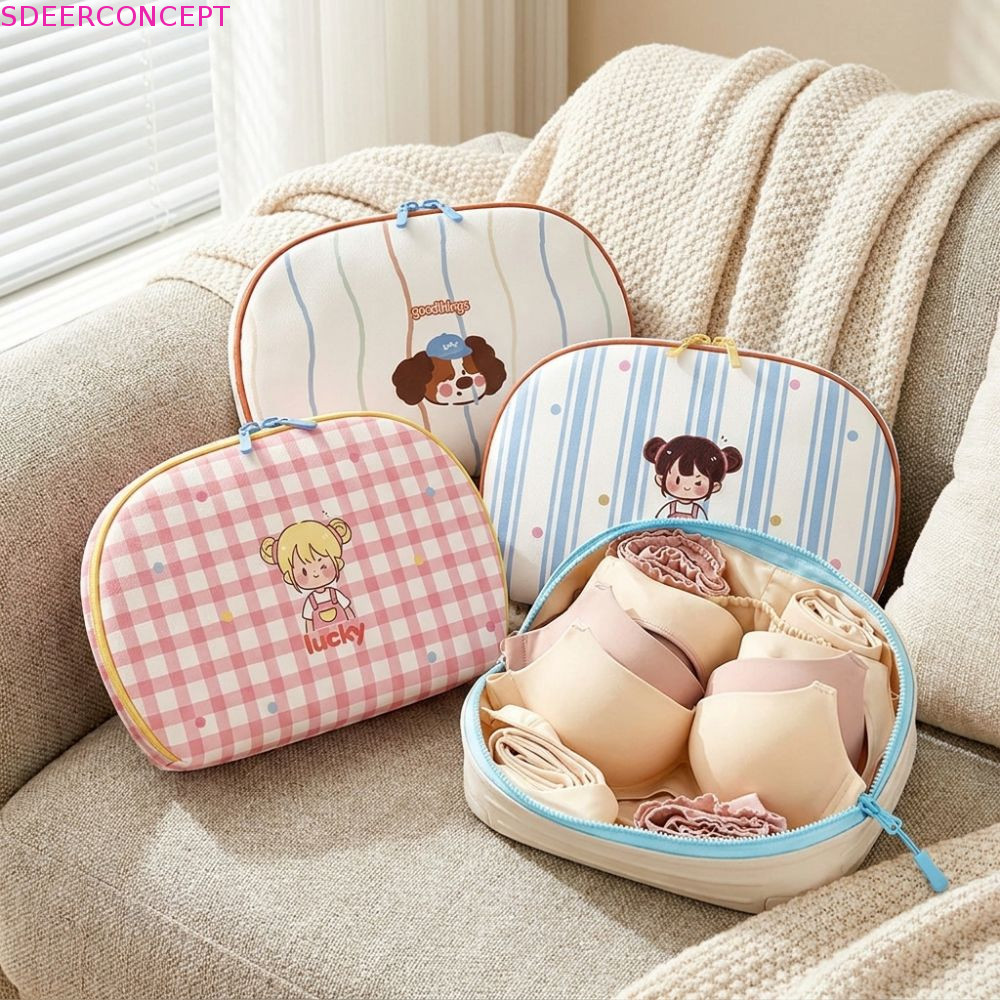 Túi đựng đồ lót/đồ du lịch SDEERCONCEPTNR dung tích lớn, chống thấm nước, chất liệu Polyester đa năng, dây kéo, họa tiết hoạt hình