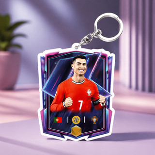 Móc khóa di động FC 1 mặt Acrylic 6cm x 6cm-Ronaldo flashback