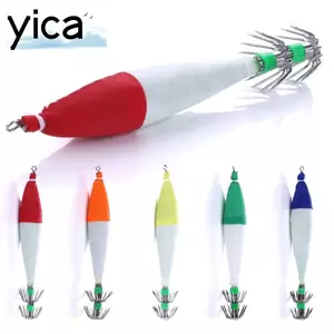 Mồi Tôm Gỗ YICA, Nhân Tạo Với Móc Đôi Vương Mồi Câu Cá Mực, Màu Sắc Tươi Sáng Di Động 6.3g Tôm Mực Móc Nước Mặn Câu Cá