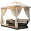 Rèm lưới Polyester ngoài trời có túi thanh cho sân Pergola và khu vực Gazebo