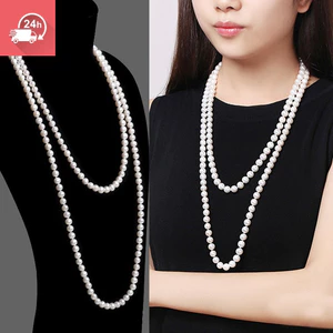 Vòng cổ ngọc trai giả thời trang cổ điển