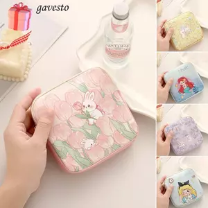 Túi đựng mỹ phẩm GAVESTO, Túi đựng băng vệ sinh dung tích lớn đa năng, Hộp đựng cáp dữ liệu Ví đựng tiền xu