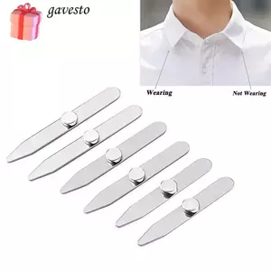 GAVESTO 6 Chiếc Cổ Còn Lại, Hỗ Trợ Cổ Bằng Thép Không Gỉ Từ Tính, Bền Đẹp Với Hộp Áo Sơ Mi Xương Stiffener Chèn Dành Cho Doanh Nhân Nam