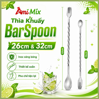 Thìa Khuấy BarSpoon 2 Đầu Dài - Dụng Cụ Pha Chế Chuyên Nghiệp, Tiện Lợi