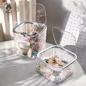 Phụ kiện tóc Hộp lưu trữ Hộp đựng dây buộc tóc Acrylic trong suốt để giặt Pods Hộp đựng bàn sắp xếp mới
