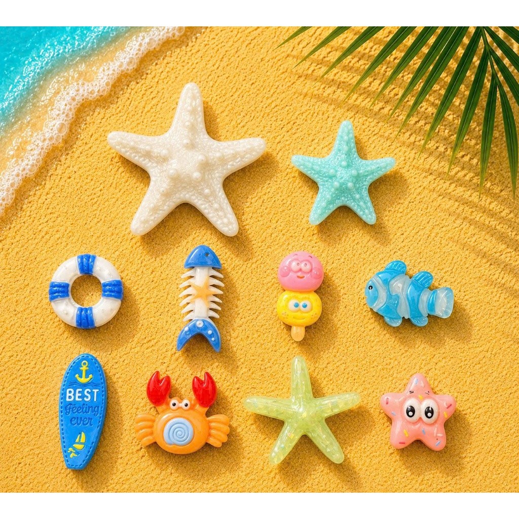 [ĐỘC QUYỀN]  Set Charm Biển Xanh Mùa Hè 🏖️⭐🐠 Set Sao Biển gắn dép siêu dễ thương