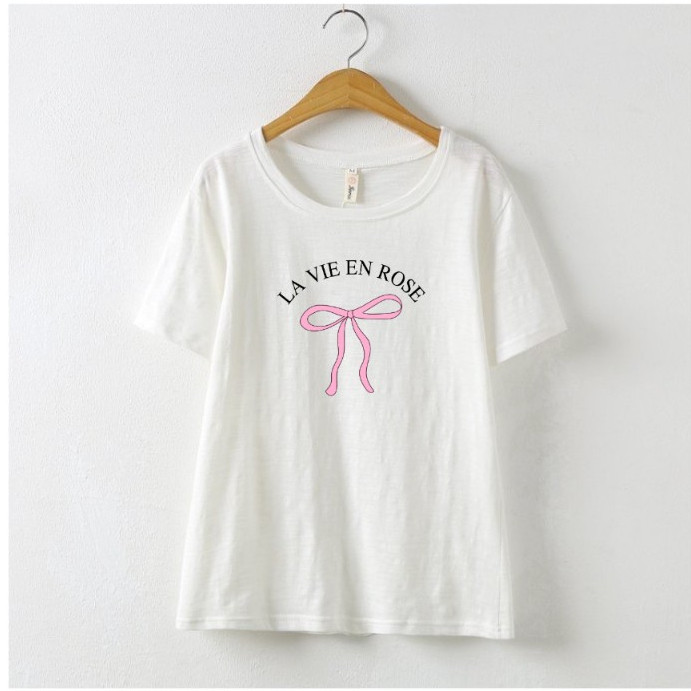 （Giao hàng 24h）Angela Áo thun Xược Nữ cổ tròn tay ngắn in hình Áo phông nữ cổ tròn, Chất Cotton xược, thun giấy
