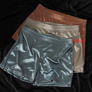 DARON 3 Quần Đùi Boxer Nam, Quần Lót Lụa Liền Mạch Vết Bẩn Giữa Eo, Quần Lót Co Giãn Thoải Mái Plus Size Quần Lót Nam