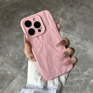 Ốp lưng iPhone 17 16 15 14 13 12 11 Pro Max X XR Max 7 8 Plus Cao cấp đơn giản rắn màu xếp li trường hợp điện thoại