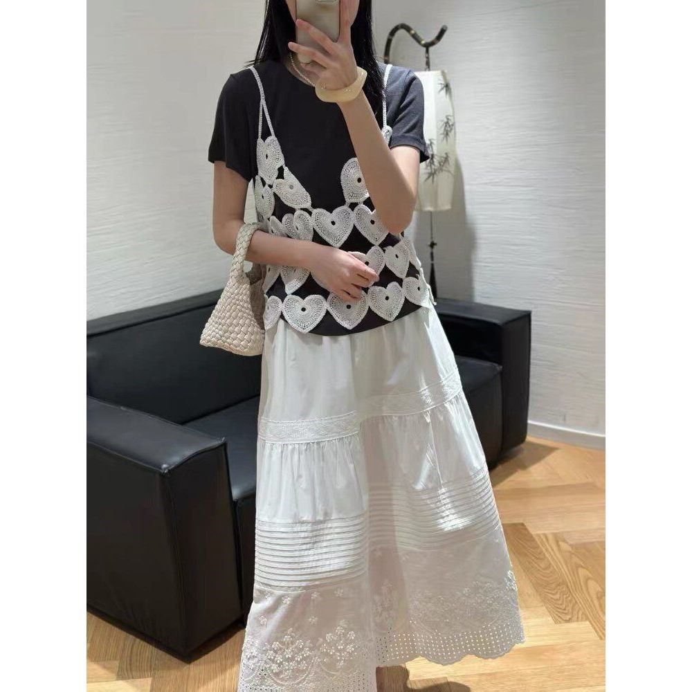 Milyfashion Heart Hollow Layers Sling Slimer Look Cover Bụng Size Lớn Top B73W