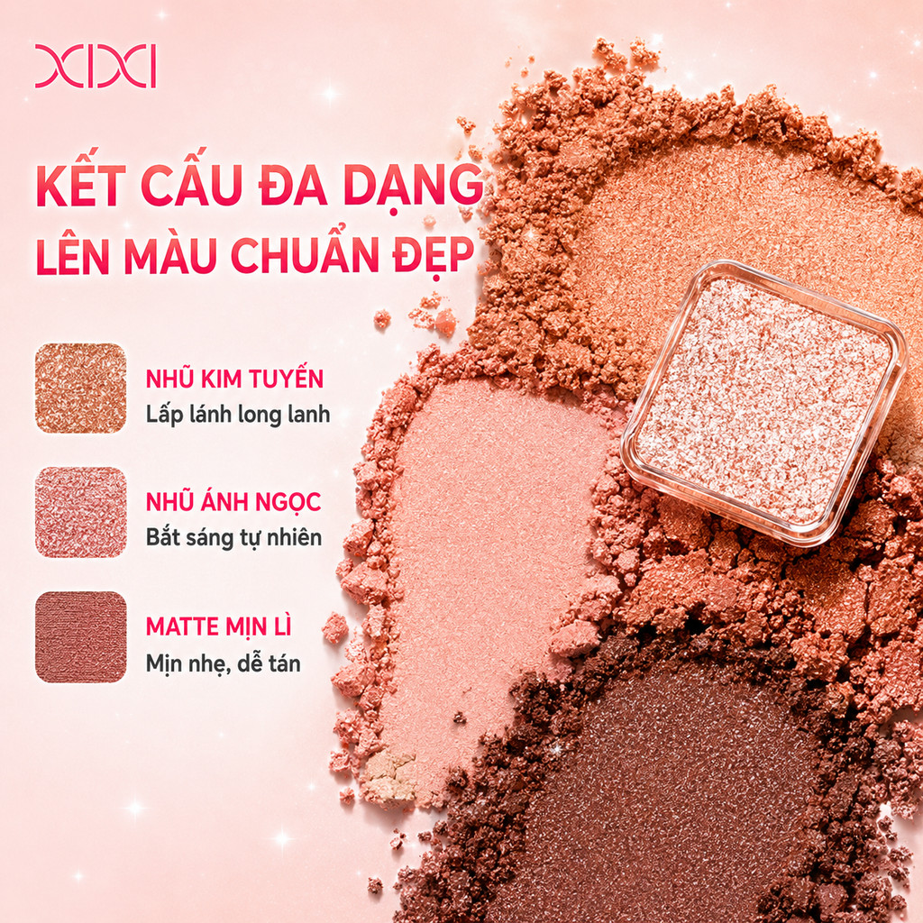XIXI Bảng Phấn Mắt 12 Ô Tông Nâu Cam, Nhũ Mịn, Lên Màu Chuẩn, Dễ Tán, Lâu Trôi, Hợp Tân Thủ D820