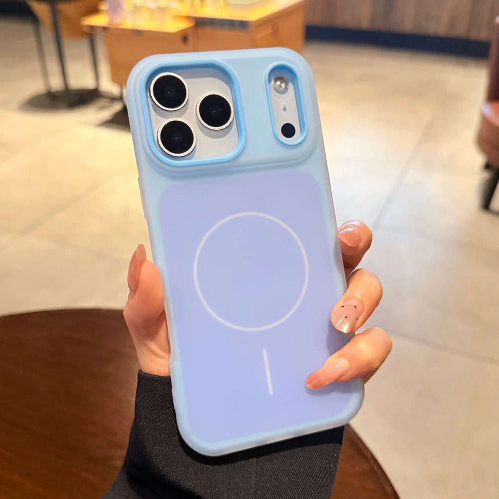 Ốp điện thoại Acrylic mờ thạch từ tính 2 trong 1 cho iPhone 17 Pro Max 16 15 14 13 12 11 Vỏ bảo vệ chống sốc