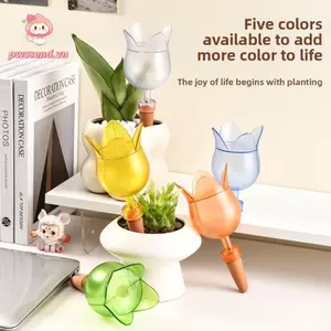 Quả bóng hệ thống tưới nước tự động cây PWSEND, Cọc tưới nhỏ giọt trang trí, Quả cầu tưới nước bằng nhựa hình hoa Tulip gia dụng