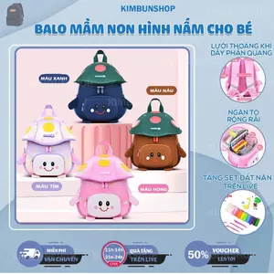 Balo nấm cute, balo mầm non cho bé trai, bé gái siêu dễ thương-kimbunshop14