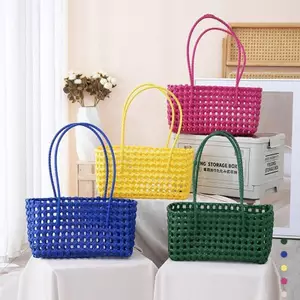 XOITU Túi Tote đi biển nữ bằng nhựa bền bỉ Túi dệt rỗng lý tưởng để sử dụng bên hồ bơi và bên bờ biển VN