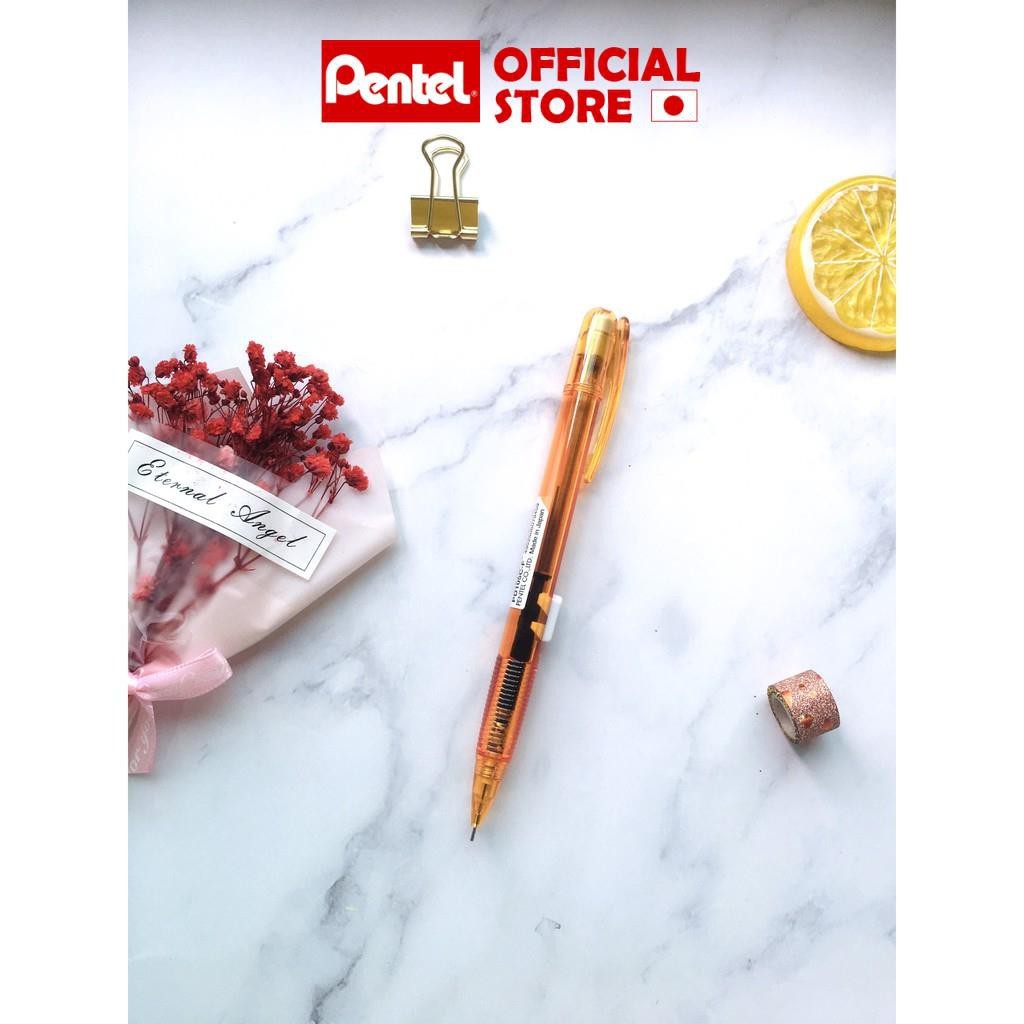 Bút chì bấm Pentel PD105C ngòi 0.5mm nút bấm thân giữa tiện lợi viết trơn nét mảnh