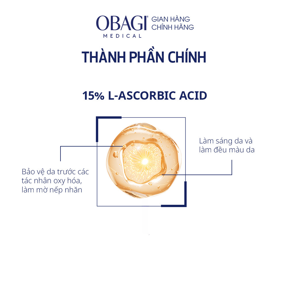 [VOUCHER SVIP 20%] Serum Vitamin C 15% Dưỡng Sáng Da & Chống Oxy Hóa Obagi Professional-C 30ml