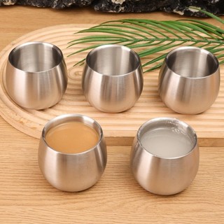 Cốc Inox Nhỏ 120ml Cho Sữa Văn Phòng Tại Nhà - Cốc Cà Phê Hai Lớp Cách Nhiệt Bền Đẹp