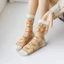 DONOVANQQ Vớ thêu hoa, Tất ren lưới lụa siêu mỏng, Vải tuyn dễ thương Tất ống giữa ống nữ