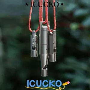 Còi titan chống nước ICUCKO, Còi nhẹ lớn Mini di động, Phụ kiện khám phá khẩn cấp đa phong cách Công cụ EDC ngoài trời