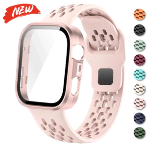 Dây đeo silicon thoáng khí + Vỏ PC Tương thích với vỏ cứng Huawei Watch Fit 5 Pro / Fit 5 băng tần có bảo vệ màn hình