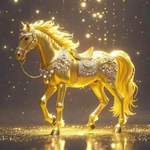 Poster vải không khung thành công Golden Horse, trang trí tường cho lối vào Phòng khách Phòng ngủ Đầu giường