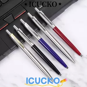 Bút bi ICUCKO, Bấm Tyle Business Fountain Pen, Quà tặng học sinh bằng kim loại sáng tạo với mực xanh / đen Bút Gel nạp lại Quà tặng học sinh