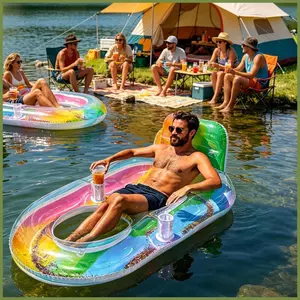 Phao Bể Bơi Bơm Hơi Phao Chống Trơn Trượt Nổi Ghế Bể Bơi Phao Mùa Hè Lounger Cho Nước Bãi Biển Hồ kouvn