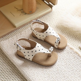 Bé Gái Chấm Bi T-Strap Sandal Có Nơ Kim Cương Đế Mềm Chống Trơn Trượt Trẻ Em Giày Đi Biển Mùa Hè Trẻ Em Xăng đan Công Chúa Size 23-34