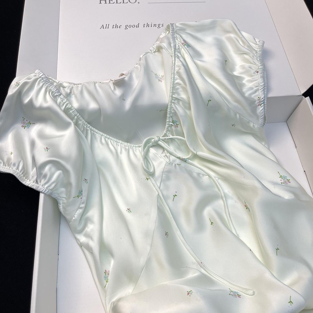 Phong Cách Hàn Quốc Cao Cấp Váy Ngủ Hoa Nữ Thoáng Mát Bên Trong Bộ Đồ Ngủ Ice Silk Homewear Bé Gái Không Tay Pure Desire Cô Gái Ngọt Ngào Có Thể Mặc Bên Ngoài Váy Nhà Mùa Hè Mỏng Thoải Mái Thoáng Khí Kích Thước Lớn Bé Gái Hẹn Hò Dài
