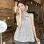 Áo sơ mi nơ sọc cao cấp kiểu Pháp mùa hè Phong cách mới Slimer Look Commuter Top