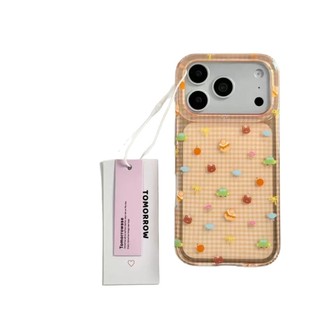 Thích hợp cho iPhone17promax16 Vỏ điện thoại 15 Vỏ kẻ sọc màu trong suốt bóng việt quất Tây Cao nguyên khung
