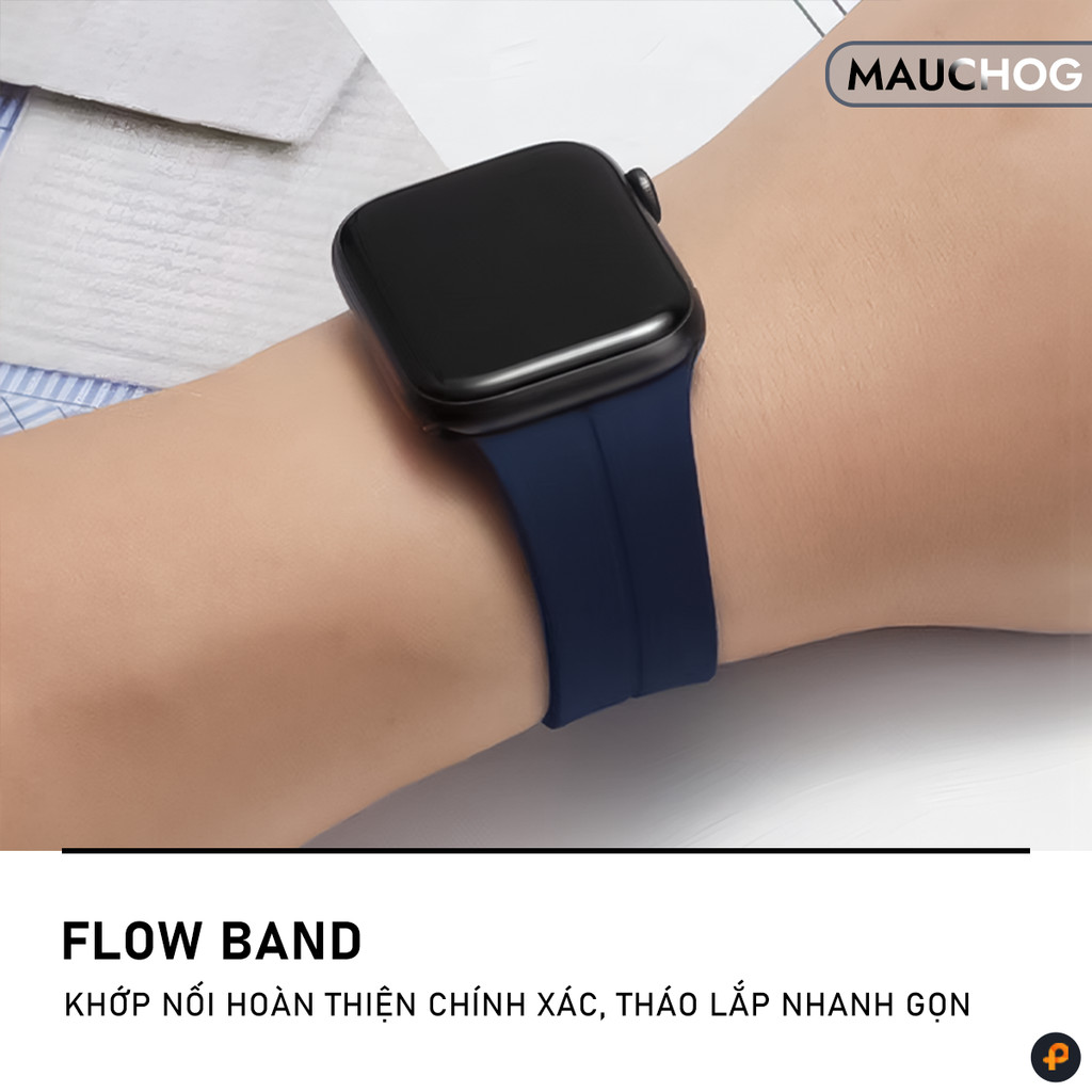 Dây Đeo Silicon Khoá Nam Châm Cho Đồng Hồ Apple Watch Ultra Series S11 10 9 8 7 6 SE 44/45/46/49 38/40/41/42mm